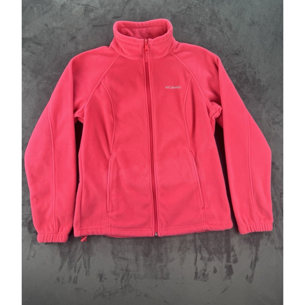 Columbia Womens Benton Springs Full Zip Fleece Jacket Coral Pink Size M